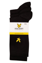 Lyle & Scott 3 Pack Angus Socks with Eagle Embroidery - Black