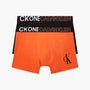 Calvin Klein 2 Pack Organic Cotton Boys Trunks - CK ONE ( Orange / Black )