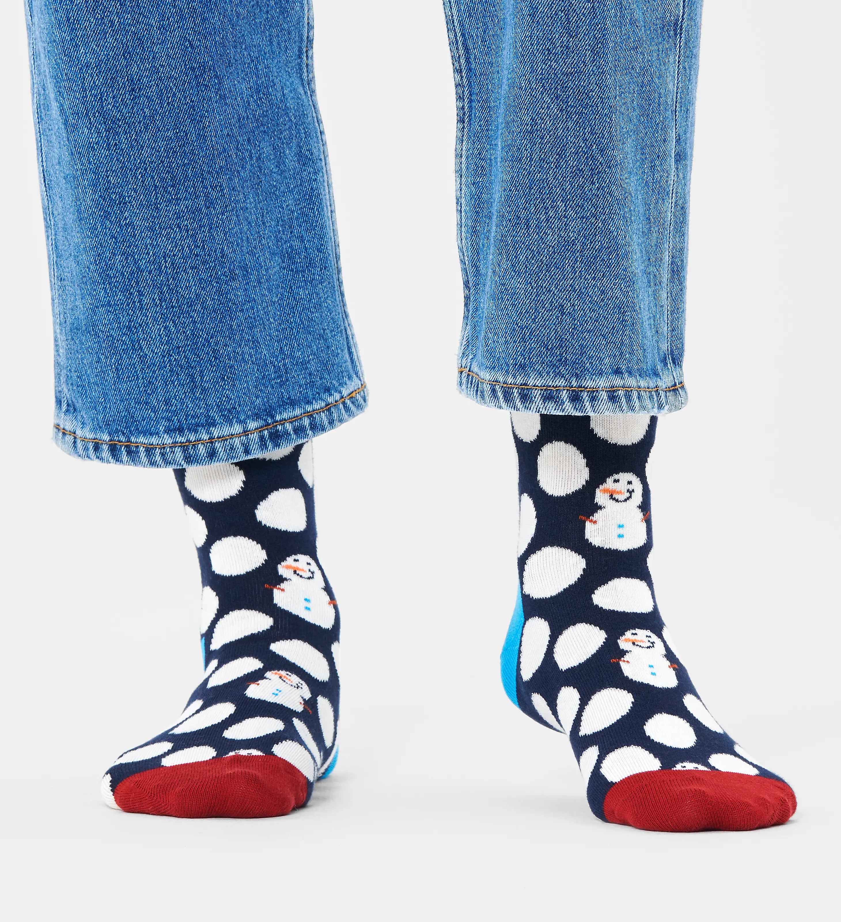 Happy Socks Big Dot Snowman Sock - Blue