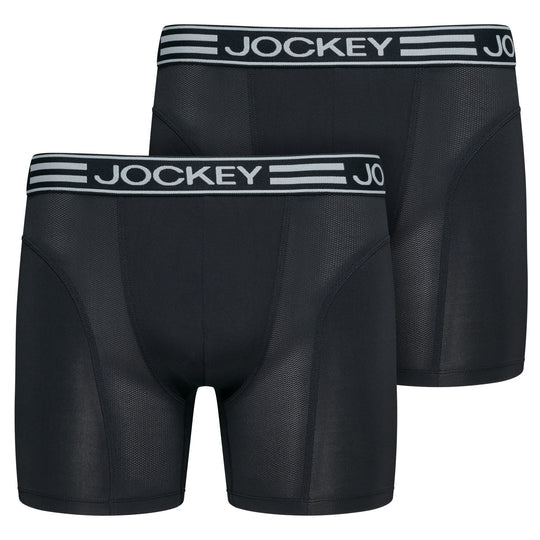 Jockey Microfiber Active 2-Pack Boxer Briefs - Black – Trunks and Boxers