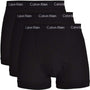 Calvin Klein 3 Pack Cotton Stretch - Normal Rise Trunks ( Black / Black Waistband )