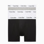 Calvin Klein 3 Pack Cotton Stretch - Longer Leg Boxer Brief Shorts ( BLACK / WHITE / GREY )