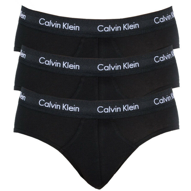 Calvin Klein 3 Pack Cotton Stretch – Hip Briefs ( BLACK / BLACK )
