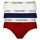 Calvin Klein 3 Pack Cotton Stretch – Hip Briefs ( White / Red / Navy )
