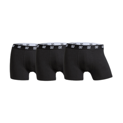 CR7 3-Pack Men's Cotton Fashion Trunk - All Black