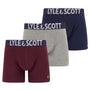 Lyle & Scott 3 Pack Daniel Men's Boxer Shorts  - Wine Tasting / Grey Marl / Peacoat