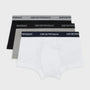 Emporio Armani 3 Pack Trunks - Stretch Cotton with Core Logo-BWG