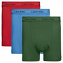 Calvin Klein 3 Pack Cotton Stretch - Boxer Shorts ( Eden / Vallarta Blue / Temper Red )
