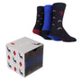 Pringle Mens 3 Pack Stag Cube Box With Navy/Blue Socks