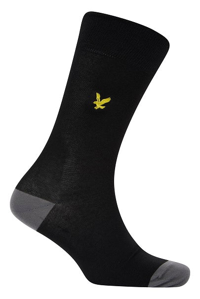 Lyle And Scott Mens Graham Five Pack Crew Socks-Black