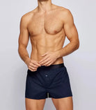 Hugo Boss Two-Pack Woven Boxers / Pyjama Shorts in Cotton Poplin - Turquoise
