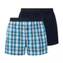 Hugo Boss Two-Pack Woven Boxers / Pyjama Shorts in  Cotton Poplin - Turquoise
