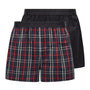 Boss Two-Pack Boxers / Pyjama Shorts in  Cotton Poplin - Black/Red