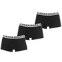 BOSS Stretch Cotton Boxer Trunks, Pack of 3 - Black With White Waistband