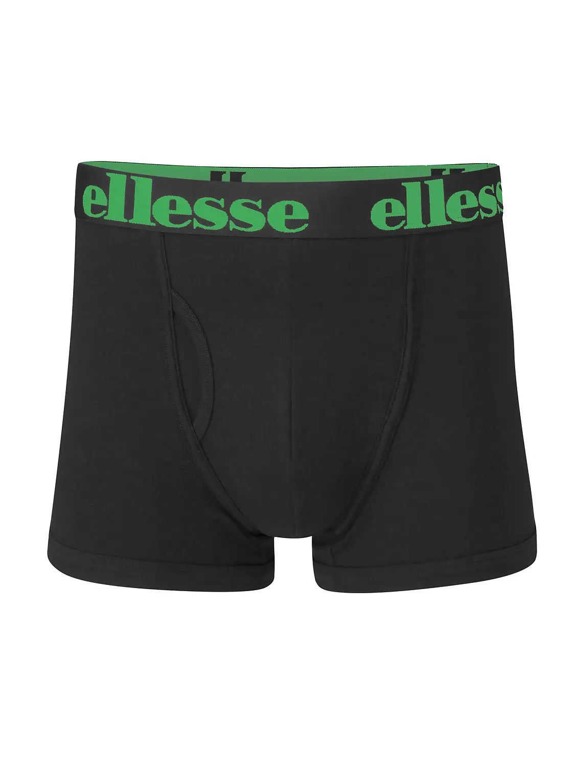 Ellesse Men's Hali 3 Pack Boxer Trunks Black with Coloured Logo