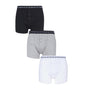 Jeff Banks 3 Pack Men's Marlow Button Boxer Shorts- Black / Grey / White