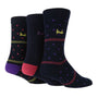 Pringle 3 Pair Striped and Spotted Bamboo Socks - Black/Purple