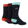 Pringle 3 Pair Striped and Spotted Bamboo Socks Maroon-L6718NVY