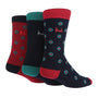 Pringle 3 Pair Striped and Spotted Bamboo Socks Green-L6720NVY