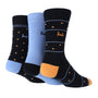Pringle 3 Pack Cotton Jacquard Men's Fashion Socks -Orange/Blue