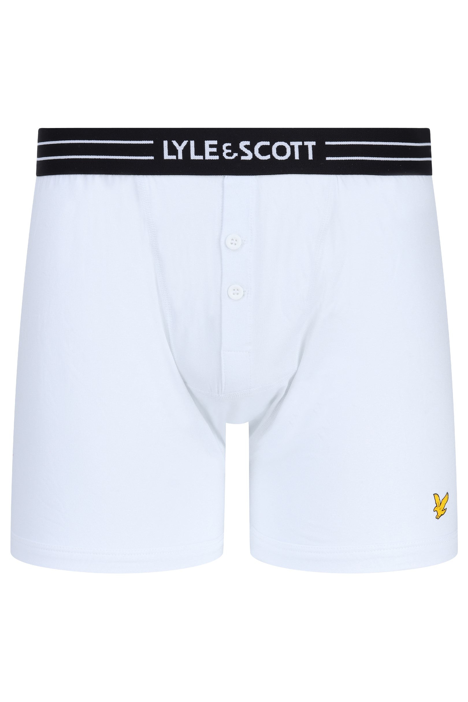 Lyle & Scott 3 Pack Lewis Men's Button Fly Boxers - Black / Bright White / Grey Marl