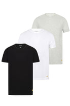 Lyle & Scott - 3 Pack Maxwell Loungewear Cotton T Shirts - White / Grey / Black