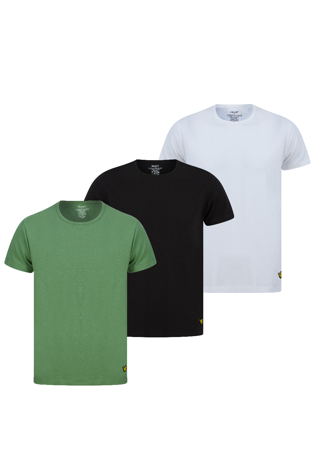 Lyle & Scott 3 Pack Maxwell Loungewear Cotton T Shirts - (Bright White/Loden Frost/ Black)
