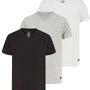 Lyle & Scott - 3 Pack V Neck Loungewear Cotton T Shirts - Black/Grey/White