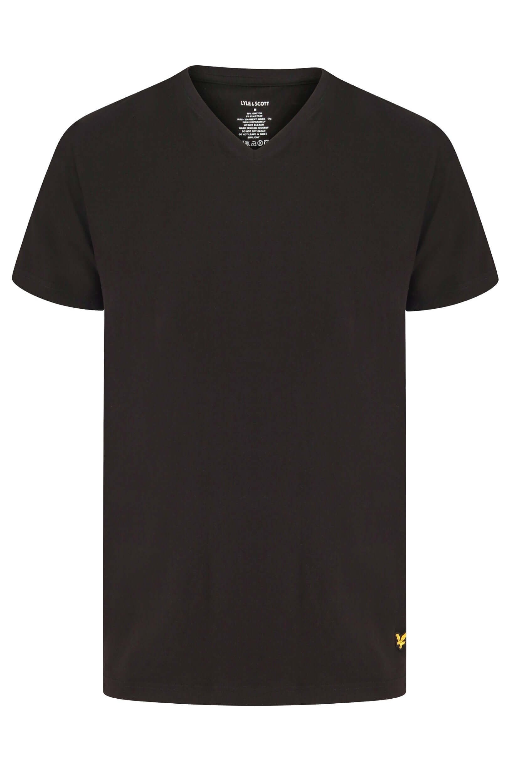 Lyle & Scott - 3 Pack V Neck Loungewear Cotton T Shirts - Black/Grey/White