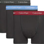 Calvin Klein 3 Pack Men's Trunks - Cotton Stretch - Black with Grey/Rasp /Cobalt