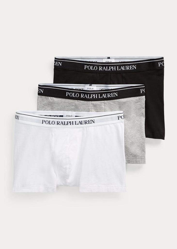 Polo Ralph Lauren 3 Pack Classic Trunk ( White/Heather/Black )