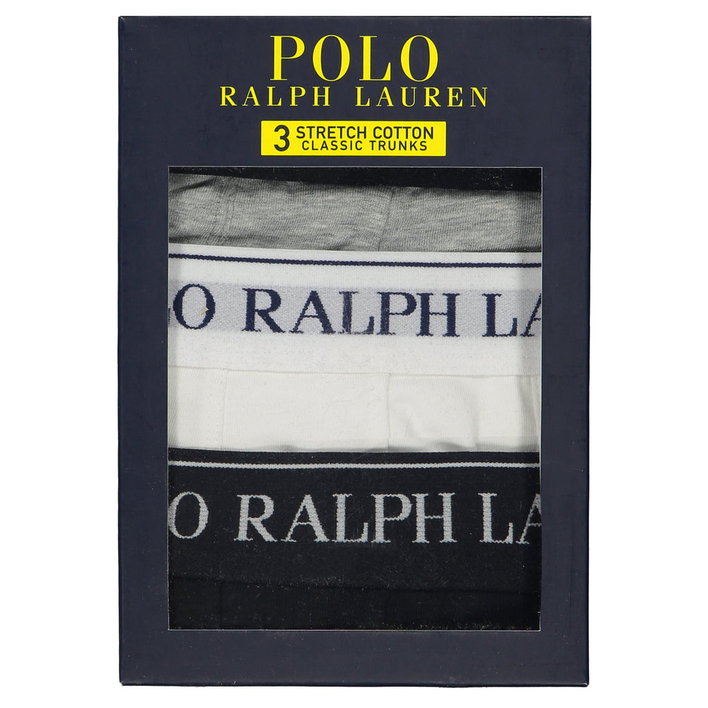 Polo Ralph Lauren 3 Pack Classic Trunk ( White/Heather/Black )