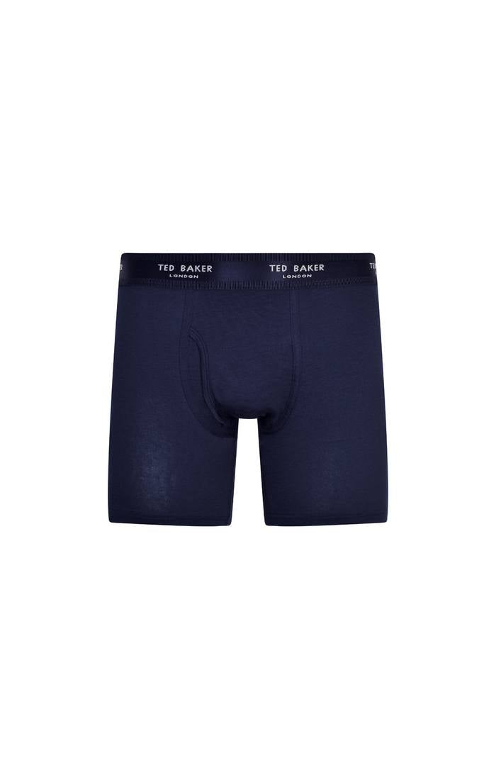 Ted Baker 3 Pack Cotton Stretch Plain Boxer Briefs - Grey / Navy / Blue