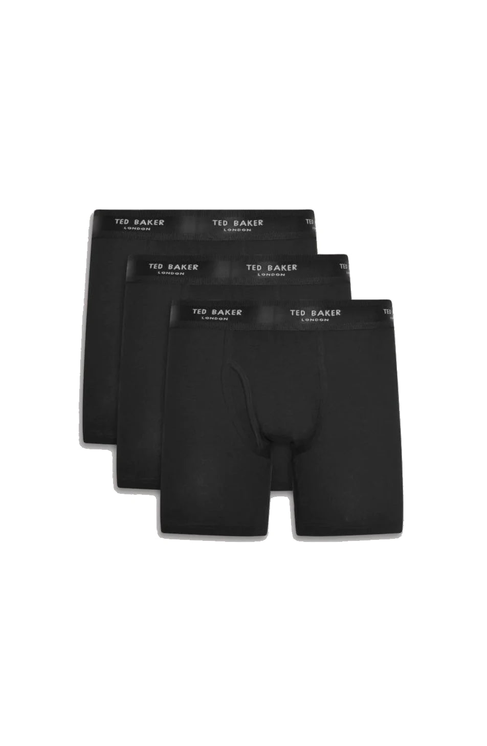 Ted Baker 3 Pack Cotton Stretch Solid Boxer Briefs - Black