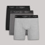 Ted Baker 3 Pack Cotton Stretch Boxer Briefs  - Black/Heather/Light Grey