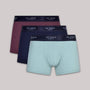 Ted Baker 3 Pack Fashion Cotton Stretch Solid Trunks - Burgundy / Blue / Teal