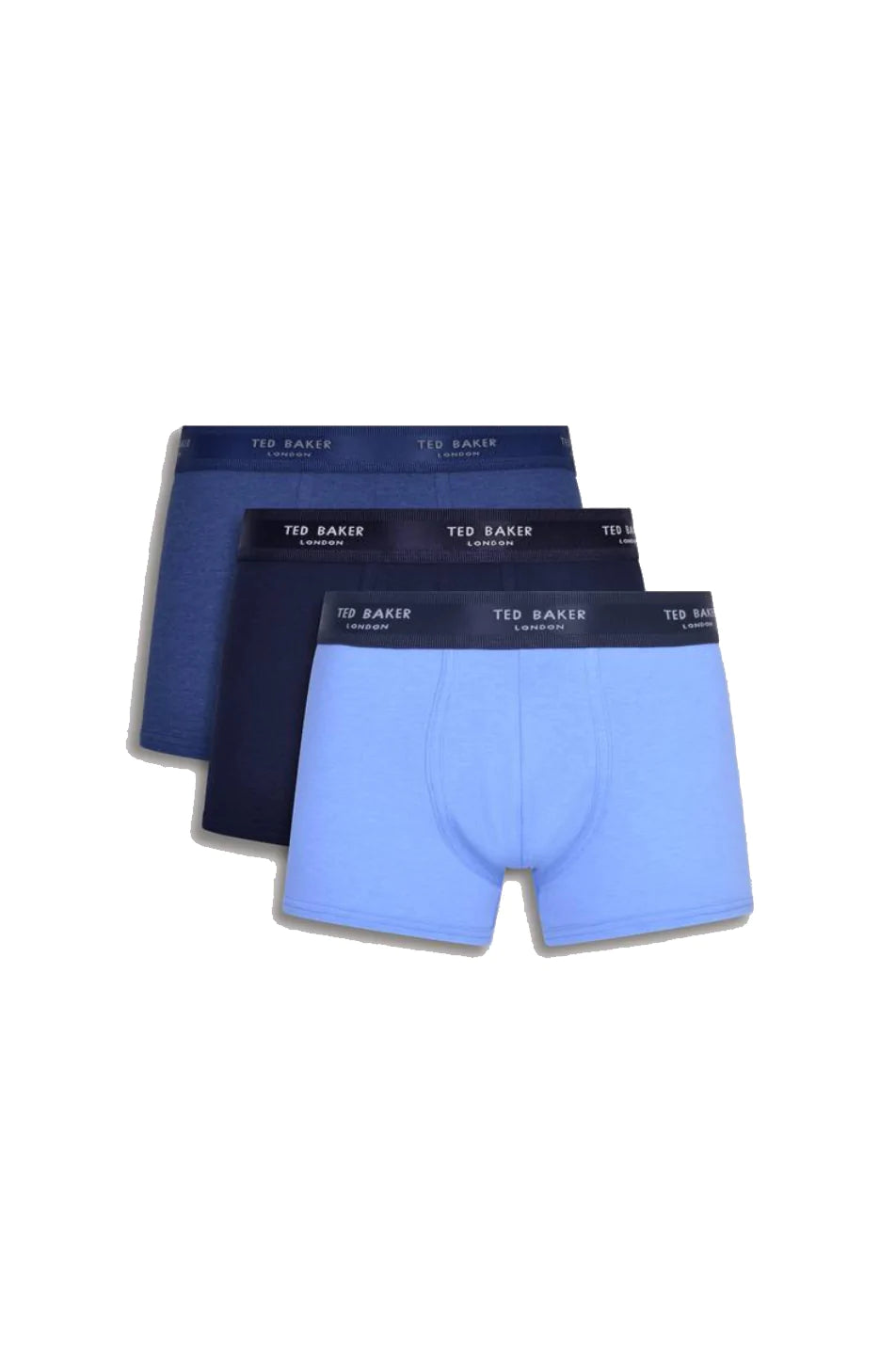 Ted Baker 3 Pack Fashion Cotton Stretch Trunks - Navy / Blue / Cobalt