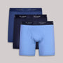 Ted Baker 3 Pack Cotton Stretch Solid Boxer Briefs  - Navy / Blue / Cobalt