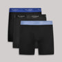 Ted Baker 3 Pack Cotton Stretch Boxer Briefs, Black with Color Waistband