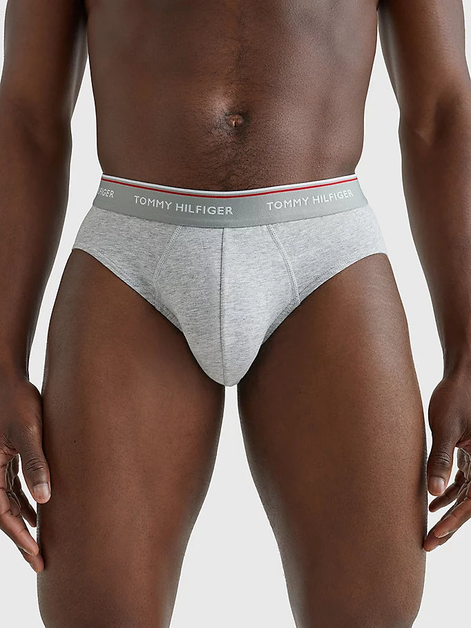Tommy Hilfiger 3 Pack Cotton Briefs - Black / White / Grey