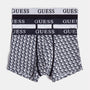 Guess - 3 Pack Boxer Trunks with Logo Band - Printed Blue / Black
