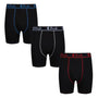 Pringle 3 Pack Men's Bamboo Boxers – Black with Red/White/Blue Logo