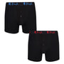 Pringle 2 Pack Cotton Boxer Trunks - Black with Contrast Waistband