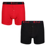 Pringle 2 Pack Henry Button Cotton Stretch Boxers - Red / Black