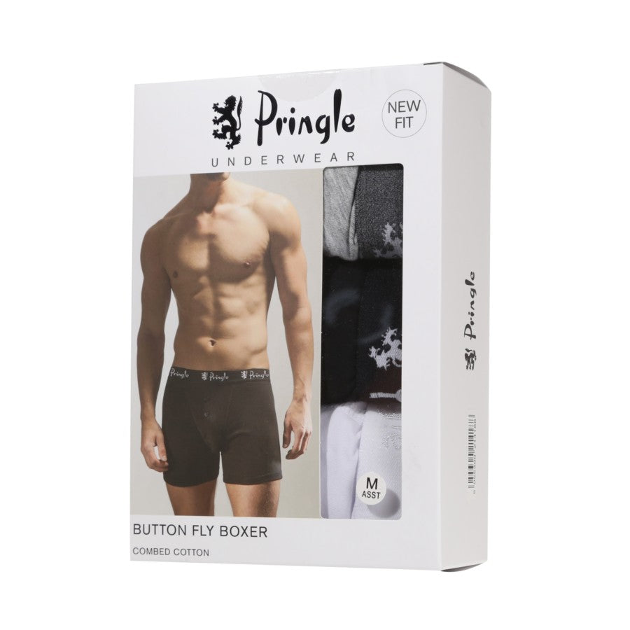 Pringle 3 Pack William Button Front Cotton Stretch Boxers