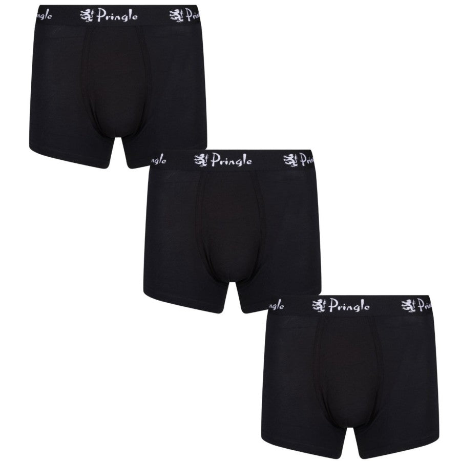 Pringle - 3 Pack Modal Stretch Boxer Trunks - Black Hipster – Trunks and  Boxers