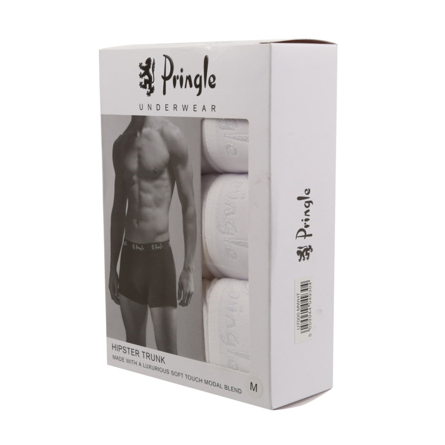 Pringle - 3 Pack Modal Stretch Boxer Trunks - White Hipsters