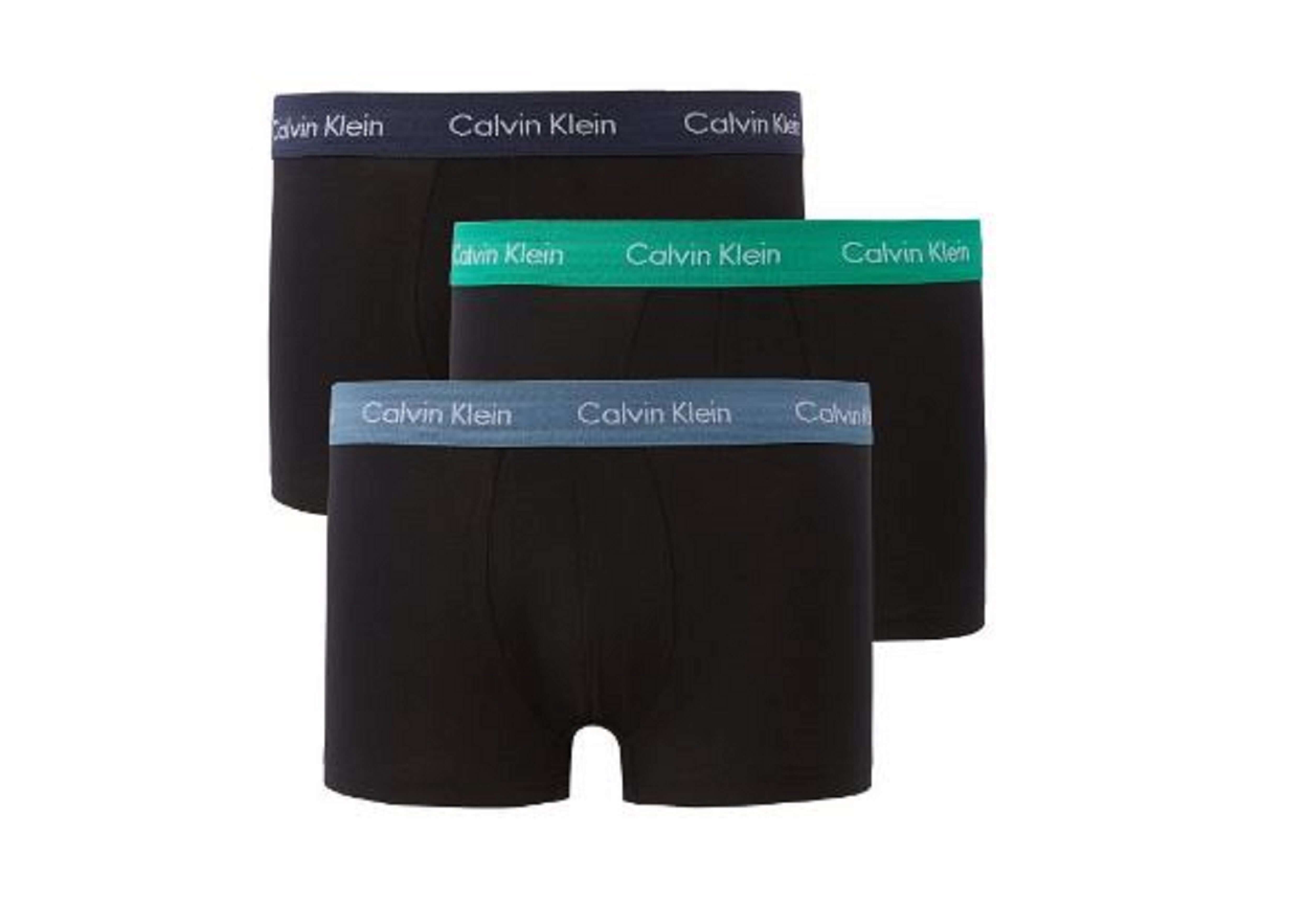Calvin Klein Low Rise Trunk 3 Pack - Black with Color Waistband