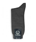 Viyella Mens Wool Short Ribbed Sock – Mid Grey