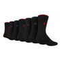 Jeff Banks Men's - 7 Pack Oxford Plain Socks Black With Contrast - (7/11)